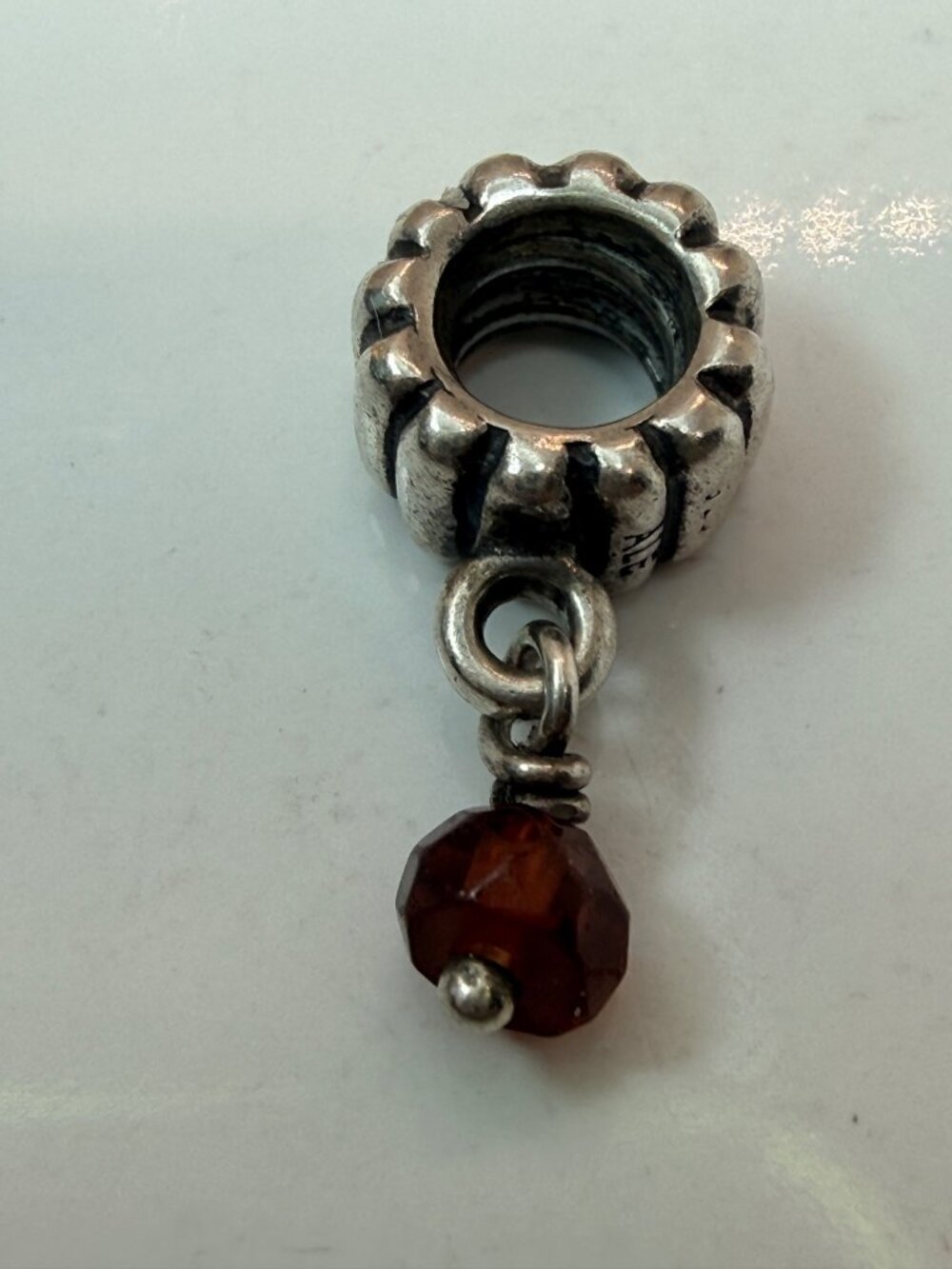 Pandora Retired 790166GR January Garnet Birthstone Dangle Charm 925 ALE